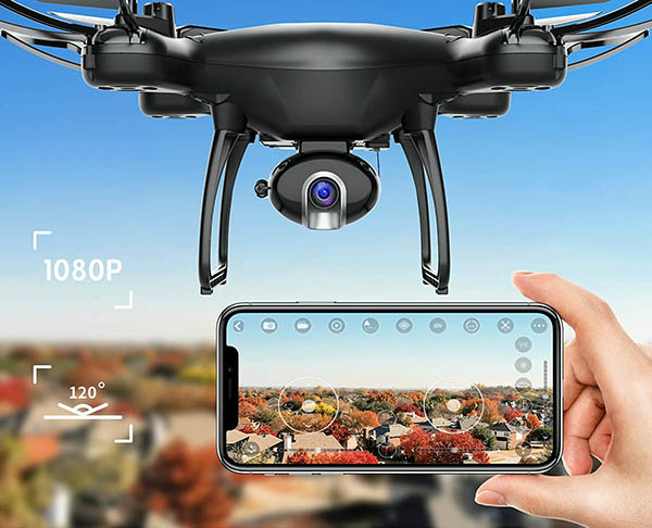 SP650 1080P Drone avec caméra pour adultes débutants avec commande vocale mode sans tête maintien d'aigus commande gestuelle rotation à grande vitesse vol circulaire 